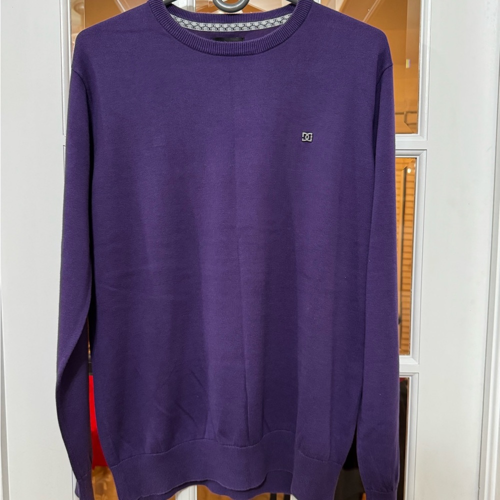 DC Men's Rich Purple Crewneck Sweater